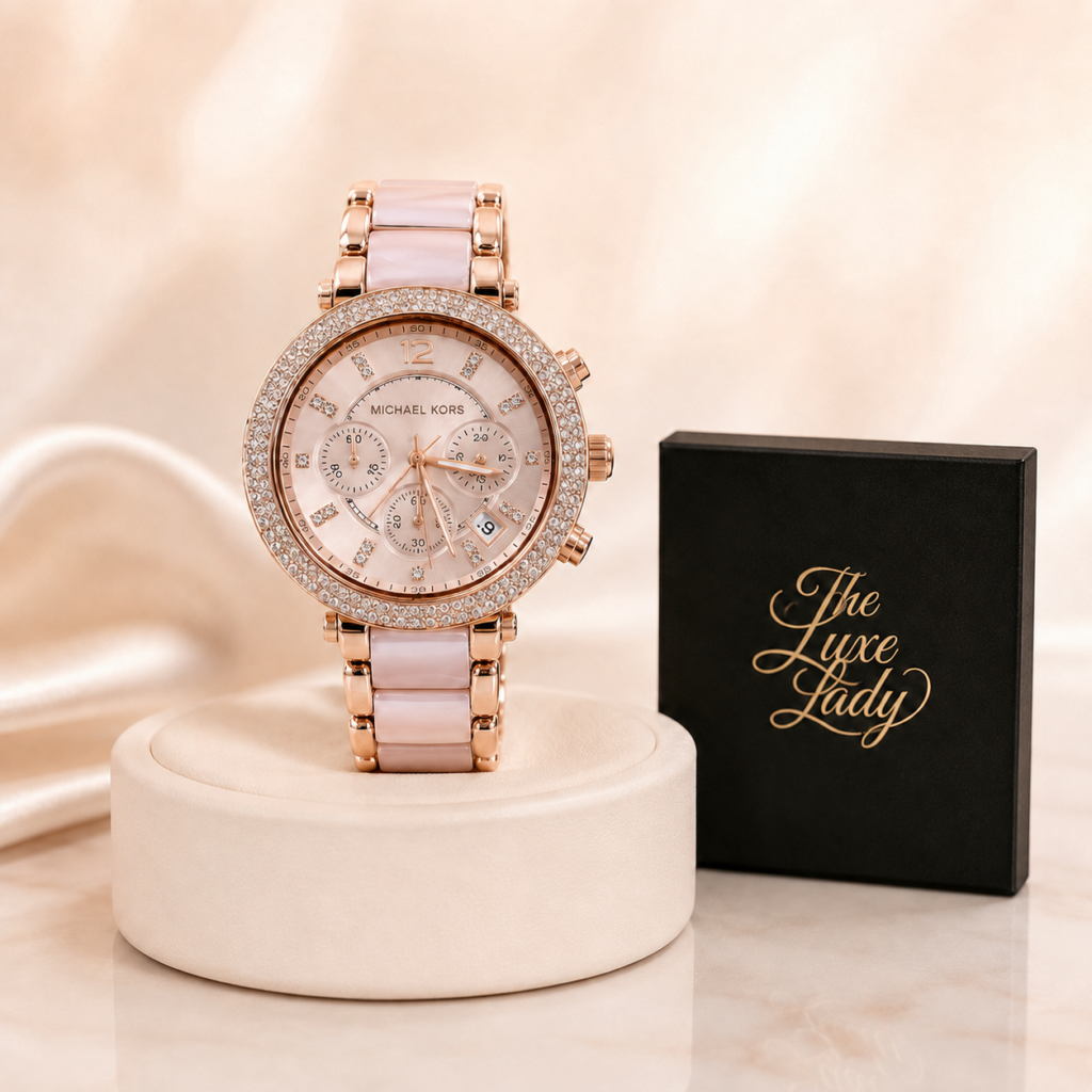 Parker pink rose-gold watch