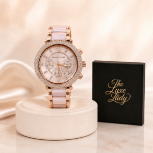 Parker pink rose-gold watch
